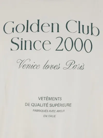 GOLDEN GOOSE WHITE CREWNECK T-SHIRT WITH LOGO LETTERING ON THE FRONT IN COTTON MAN