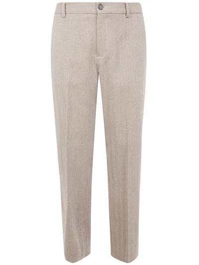 Golden Goose "journey" Man's Relax Straight Pant Tailoring Chevronne Clothing In Gray