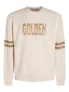 Golden Goose Ivory Cotton Sweatshirt With Contrasting Logo In Neutral