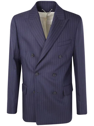 GOLDEN GOOSE GOLDEN GOOSE "JOURNEY" MAN'S DOUBLE BREASTED BLAZER PINSTRIPE VW CLOTHING