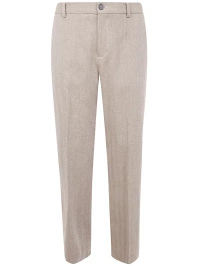 GOLDEN GOOSE GOLDEN GOOSE "JOURNEY" MAN`S RELAX STRAIGHT PANT TAILORING CHEVRONNE