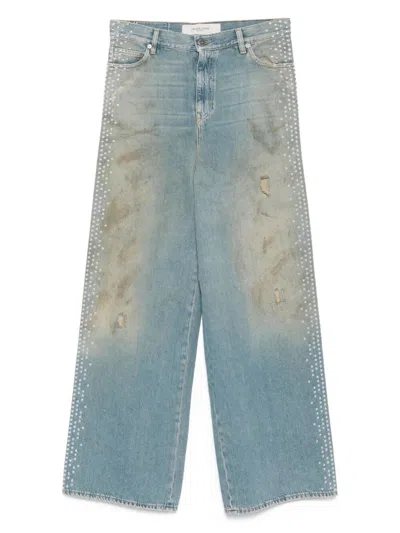 Golden Goose `journey` `melody` Boyfriend Jeans With Studs On Side