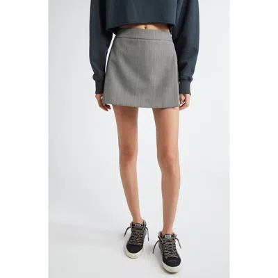 Golden Goose Journey Microhoundstooth Virgin Wool Mini Skort In Gray