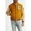 Golden Goose Wool And Leather Bomber Jacket In Brown