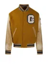 Golden Goose Wool And Leather Bomber Jacket In Orange