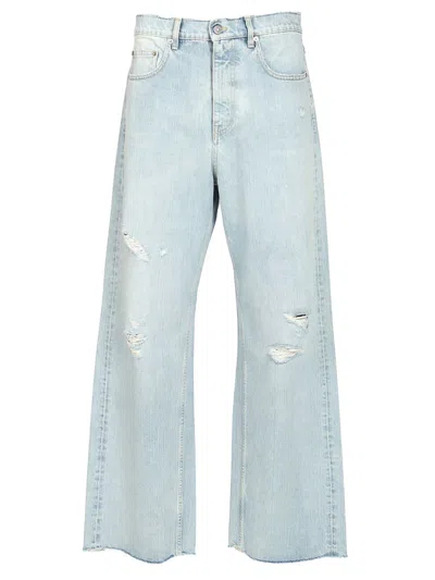 Golden Goose Men's Morgan Wide Leg Jeans In Blue