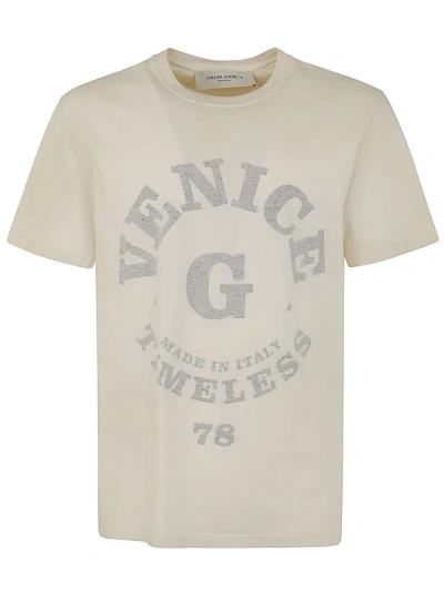 Golden Goose Journey M`s Regular T-shirt In Heritage White Black