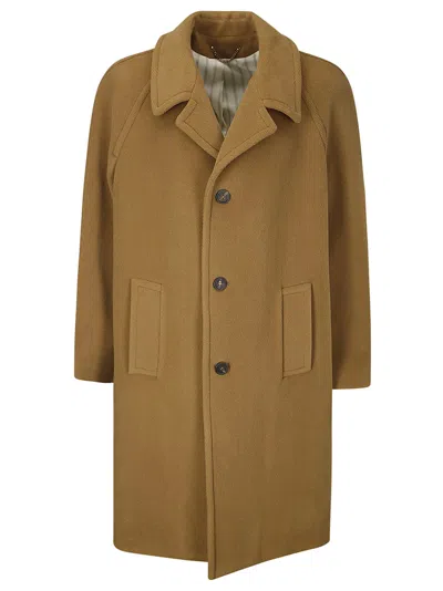 Golden Goose Journey Ms Relaxed Coat Harringbone Vw In Tobacco Brown