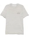 Golden Goose `journey` Regular T-shirt With Lettering Print In 60267 Grey Melange/black