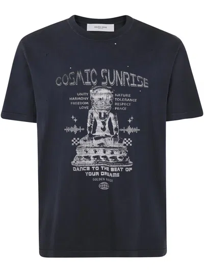 Golden Goose Journey M`s T-shirt Regular Dyed Printed Organic Gauze Cotton Jersey
