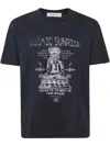 Golden Goose Grey T-shirt With Graphic Print On The Front And Details With Tears In Cotton Man In Black