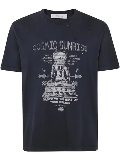 GOLDEN GOOSE GOLDEN GOOSE JOURNEY M`S T-SHIRT REGULAR DYED PRINTED ORGANIC GAUZE COTTON JERSEY CLOTHING