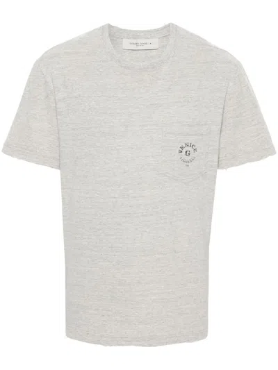 Golden Goose Journey M`s T-shirt Regular S/s Clothing In 60441 Melange Grey/black