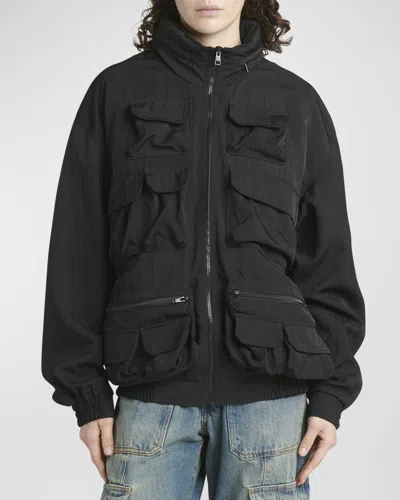 Golden Goose Journey Multi-pocket Windbreaker In Black