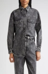 Golden Goose Journey Ollie Boyfriend Denim Button-up Shirt In Gray