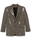 Golden Goose Journey Sequined Single-breasted Jacket In Brown