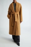 Golden Goose Brown Belted Over Coat In Tobacco Brown