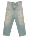 Golden Goose Men Destroyed Denim Cotton Jeans In Blue