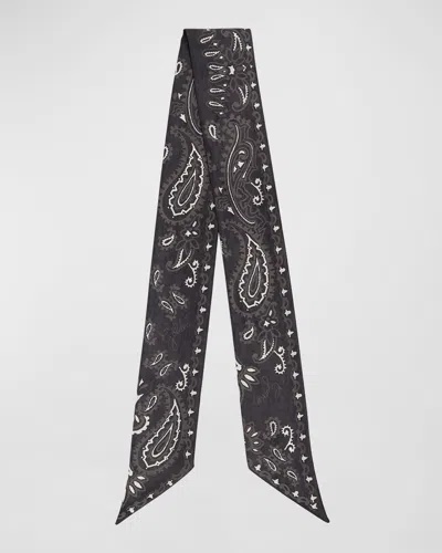 Golden Goose Journey Paisley Silk Twill Scarf In Black