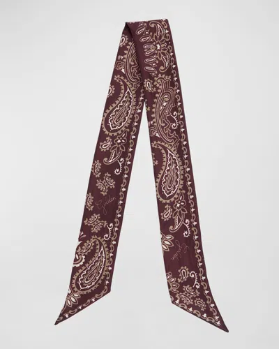 Golden Goose Journey Paisley Silk Twill Scarf In Brown