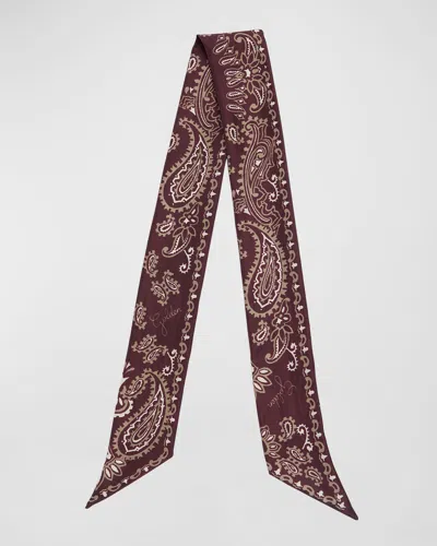 Golden Goose Journey Paisley Silk Twill Scarf In Windsor Wine