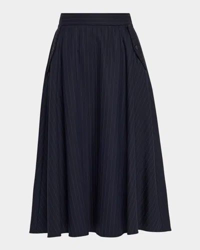 GOLDEN GOOSE JOURNEY PINSTRIPE CIRCLE SKIRT
