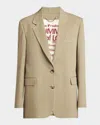 Golden Goose Journey Pinstripe Single-breasted Jacket In Travertine