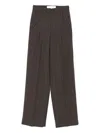 Golden Goose Brown Pinstripe Wool Wide-leg Trousers In Brown