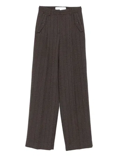 GOLDEN GOOSE `JOURNEY` PINSTRIPE WIDE LEG PANTS