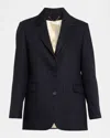 Golden Goose Journey Pinstripe Wool Jacket In Black
