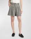 Golden Goose Womens Ecru Brown Shorts In Herringbone Wool In Midnightecru