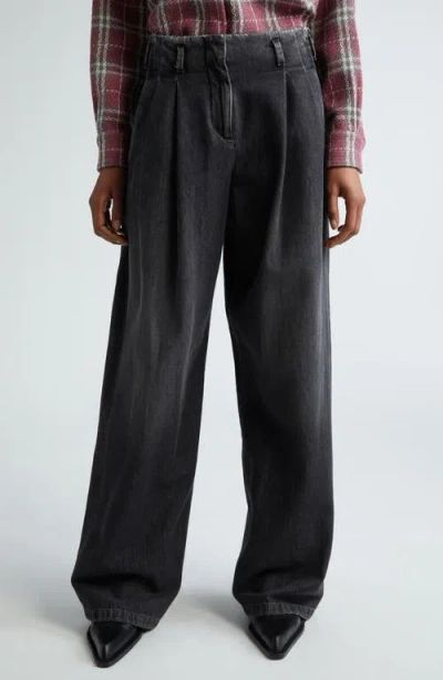 Golden Goose Journey Wide Leg Jeans In Black