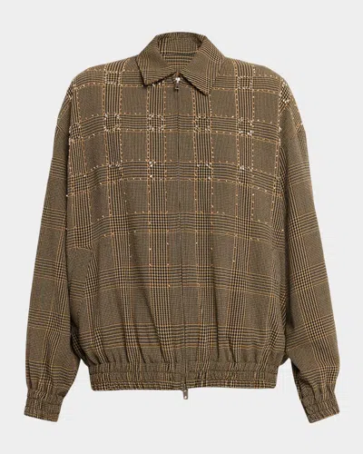 Golden Goose Journey Prince Of Wales Bomber Jacket In Brown