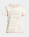 Golden Goose Journey-print Gauze Jersey Short-sleeve T-shirt In Shortbreadhaute Red