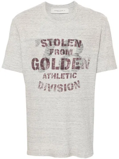 Golden Goose Vintage Print T-shirt In Grey