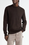 Golden Goose Journey Regular Fit Cotton Blend Rib Sweater In Brown