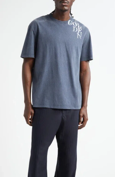 Golden Goose Journey Regular Fit Graphic T-shirt In Blue