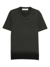 Golden Goose Vintage-effect Anthracite T-shirt With Perforated Heart Men In Gray