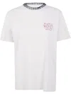 Golden Goose Text-embroidered T-shirt In Heritage White Blue Red