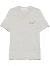 Golden Goose `journey` Regular T-shirt With Lettering Print In Gray