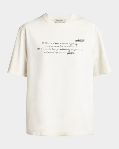 Golden Goose Journey Relaxed Graphic Tee In Heritage White Black