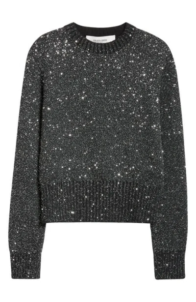 Golden Goose Journey Sequin Crop Crewneck Sweater In Multicolor