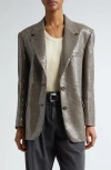 Golden Goose Journey Sequined Single-breasted Jacket In Beige/black/savvy Red