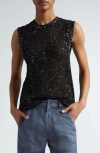Golden Goose Knitted Vest With Sequins Embell In Black
