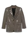 Golden Goose Journey Sequined Single-breasted Jacket In Beige