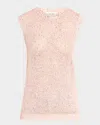 Golden Goose Journey Sequined Knit Tank Top In Shadow Gray