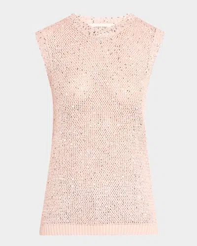 Golden Goose Journey Sequined Knit Tank Top In Shadow Gray