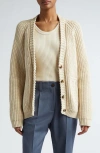 Golden Goose Journey Embroidered Cardigan In Parchment