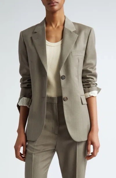 Golden Goose Journey Single Breasted Wool Blazer In Fallen Rock