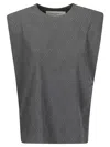 Golden Goose Journey Sleeveless Padded Shoulder T-shirt In Anthracite